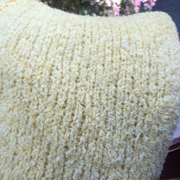 HAND KNIT WOOL 2 PIECE SET CARDIGAN MAXI SKIRT MUSTARD CHOCOLATE BROWN LUREX - Picture 11 of 13